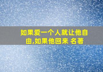 如果爱一个人就让他自由,如果他回来 名著